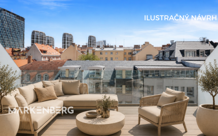 Exkluzívny 3-izbový penthouse s terasou a výhľadom na downtown - Dunajská ul.