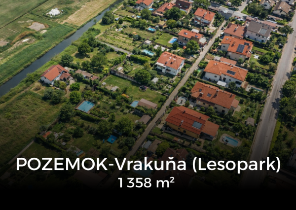 Slnečný pozemok pre výstavbu 3 RD alebo 6 mezonetových bytov pri Lesoparku / skvelá investičná príležitosť