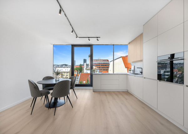Exkluzívny 3-izbový penthouse s terasou a výhľadom na downtown - Dunajská ul.